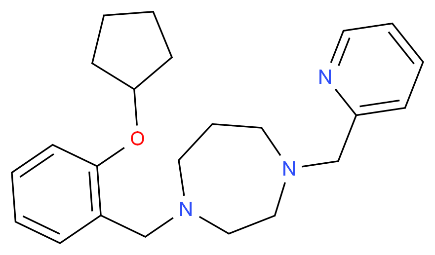 1-[2-(cyclopentyloxy)benzyl]-4-(pyridin-2-ylmethyl)-1,4-diazepane_分子结构_CAS_)