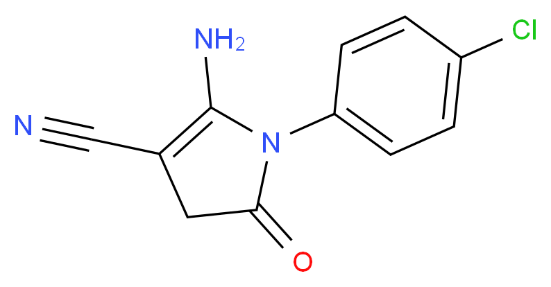 2-amino-1-(4-chlorophenyl)-5-oxo-4,5-dihydro-1H-pyrrole-3-carbonitrile_分子结构_CAS_124476-80-8