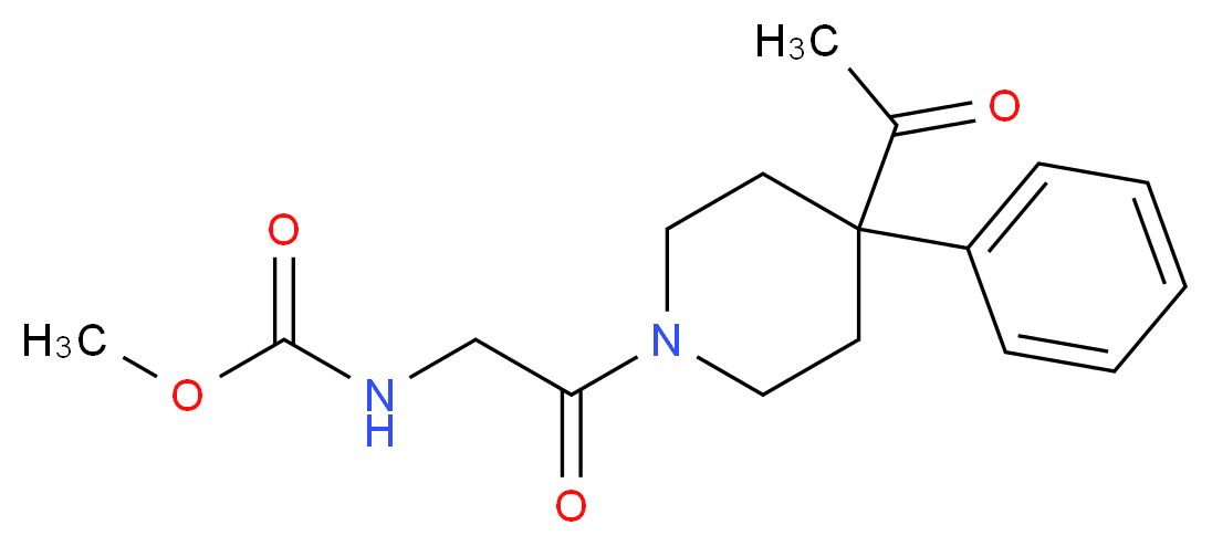 methyl [2-(4-acetyl-4-phenyl-1-piperidinyl)-2-oxoethyl]carbamate (non-preferred name)_分子结构_CAS_)