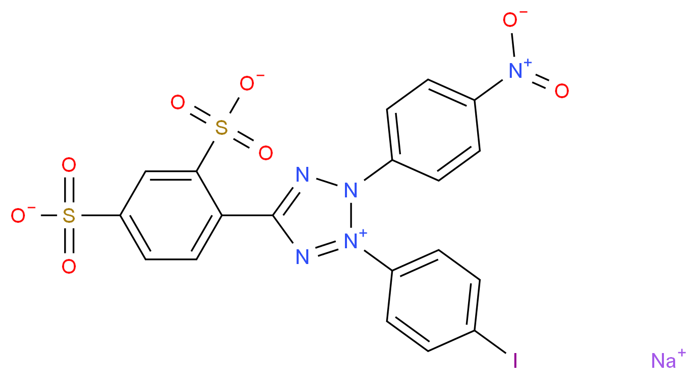 sodium 5-(2,4-disulfonatophenyl)-2-(4-iodophenyl)-3-(4-nitrophenyl)-3H-1,2λ<sup>5</sup>,3,4-tetrazol-2-ylium_分子结构_CAS_150849-52-8