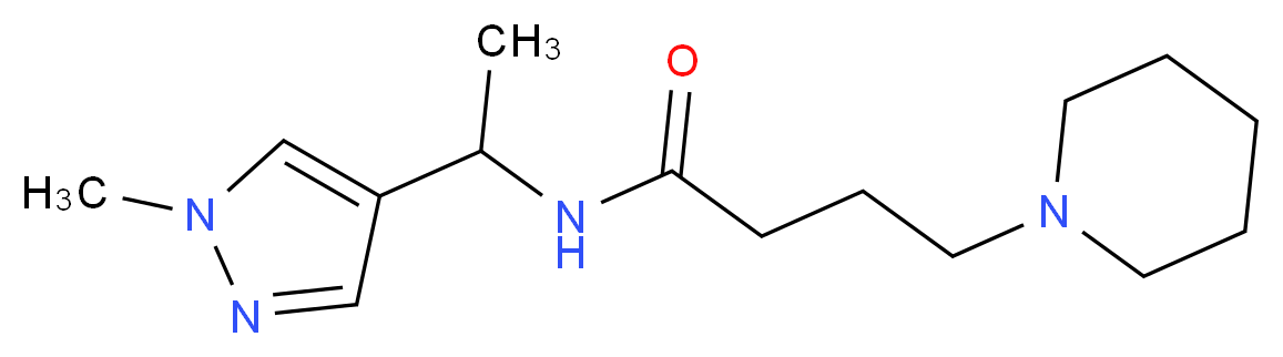 N-[1-(1-methyl-1H-pyrazol-4-yl)ethyl]-4-(1-piperidinyl)butanamide_分子结构_CAS_)