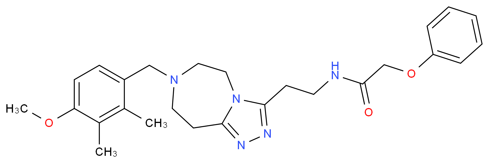 N-{2-[7-(4-methoxy-2,3-dimethylbenzyl)-6,7,8,9-tetrahydro-5H-[1,2,4]triazolo[4,3-d][1,4]diazepin-3-yl]ethyl}-2-phenoxyacetamide_分子结构_CAS_)
