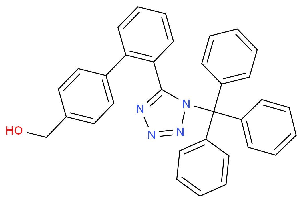 5-[4'-Hydroxymethyl-(1,1'-biphenyl)-2-yl]-1-triphenylmethyltetrazole_分子结构_CAS_154709-18-9)