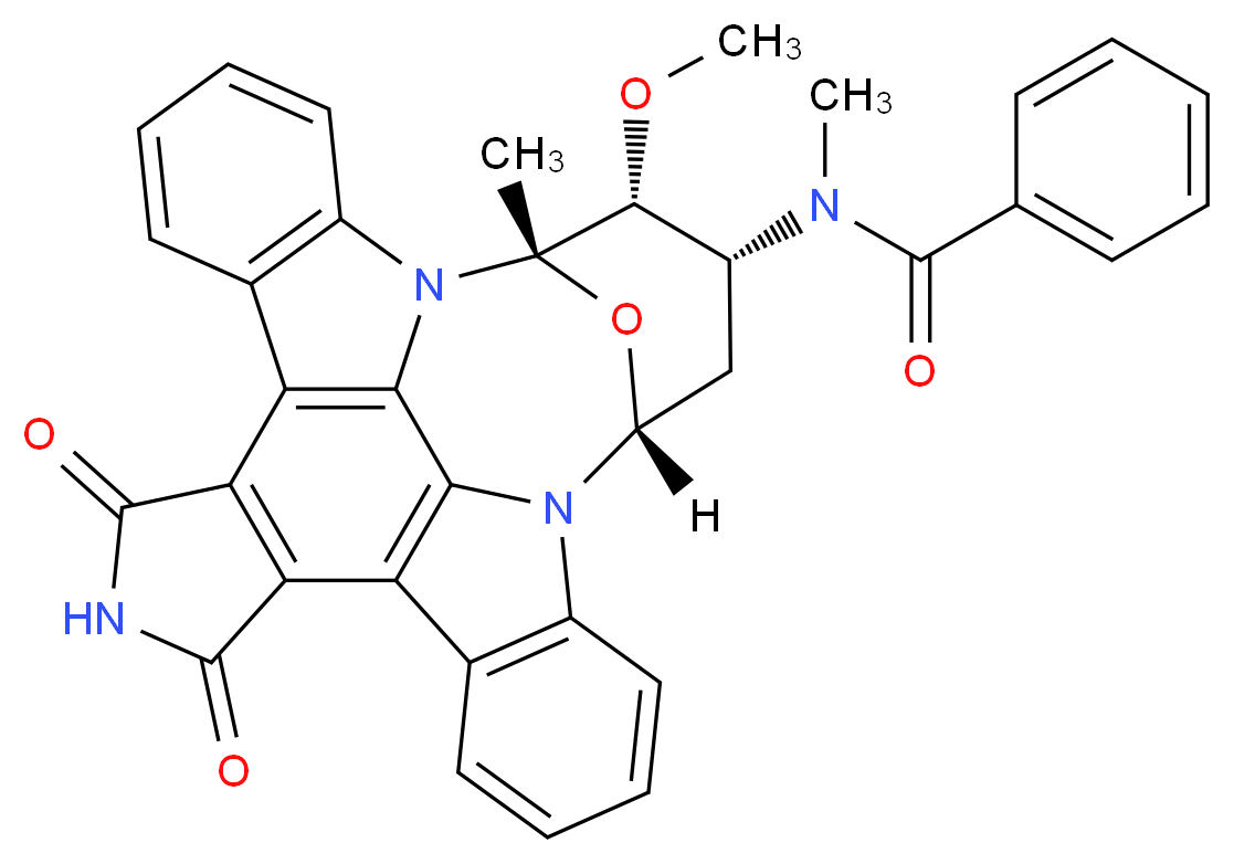 N-[(2S,3R,4R,6R)-3-methoxy-2-methyl-16,18-dioxo-29-oxa-1,7,17-triazaoctacyclo[12.12.2.1<sup>2</sup>,<sup>6</sup>.0<sup>7</sup>,<sup>2</sup><sup>8</sup>.0<sup>8</sup>,<sup>1</sup><sup>3</sup>.0<sup>1</sup><sup>5</sup>,<sup>1</sup><sup>9</sup>.0<sup>2</sup><sup>0</sup>,<sup>2</sup><sup>7</sup>.0<sup>2</sup><sup>1</sup>,<sup>2</sup><sup>6</sup>]nonacosa-8,10,12,14(28),15(19),20(27),21(26),22,24-nonaen-4-yl]-N-methylbenzamide_分子结构_CAS_154589-96-5