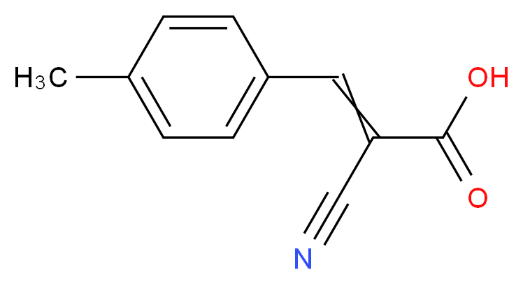 2-Cyano-3-(4-methylphenyl)acrylic acid_分子结构_CAS_20374-48-5)