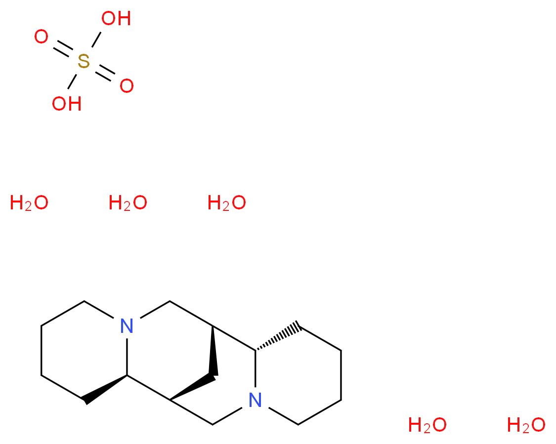 (1S,2R,9S,10S)-7,15-diazatetracyclo[7.7.1.0<sup>2</sup>,<sup>7</sup>.0<sup>1</sup><sup>0</sup>,<sup>1</sup><sup>5</sup>]heptadecane sulfuric acid pentahydrate_分子结构_CAS_6160-12-9