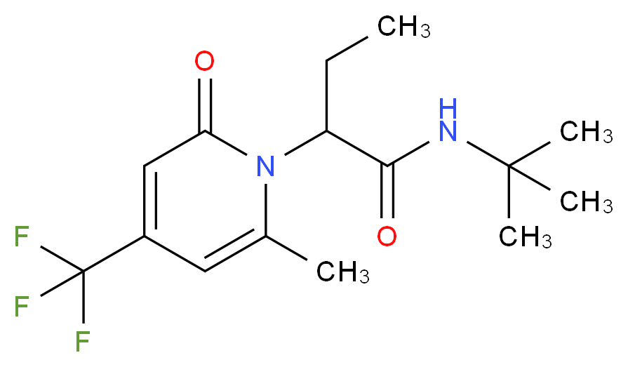 N-(tert-butyl)-2-[6-methyl-2-oxo-4-(trifluoromethyl)pyridin-1(2H)-yl]butanamide_分子结构_CAS_)