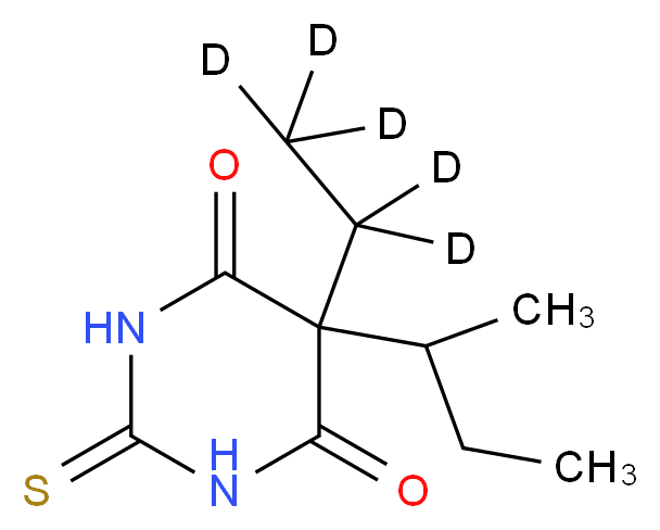 5-(butan-2-yl)-5-(<sup>2</sup>H<sub>5</sub>)ethyl-2-sulfanylidene-1,3-diazinane-4,6-dione_分子结构_CAS_1189965-47-6