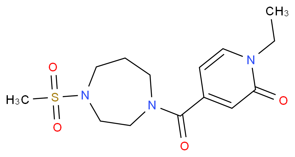 1-ethyl-4-{[4-(methylsulfonyl)-1,4-diazepan-1-yl]carbonyl}pyridin-2(1H)-one_分子结构_CAS_)