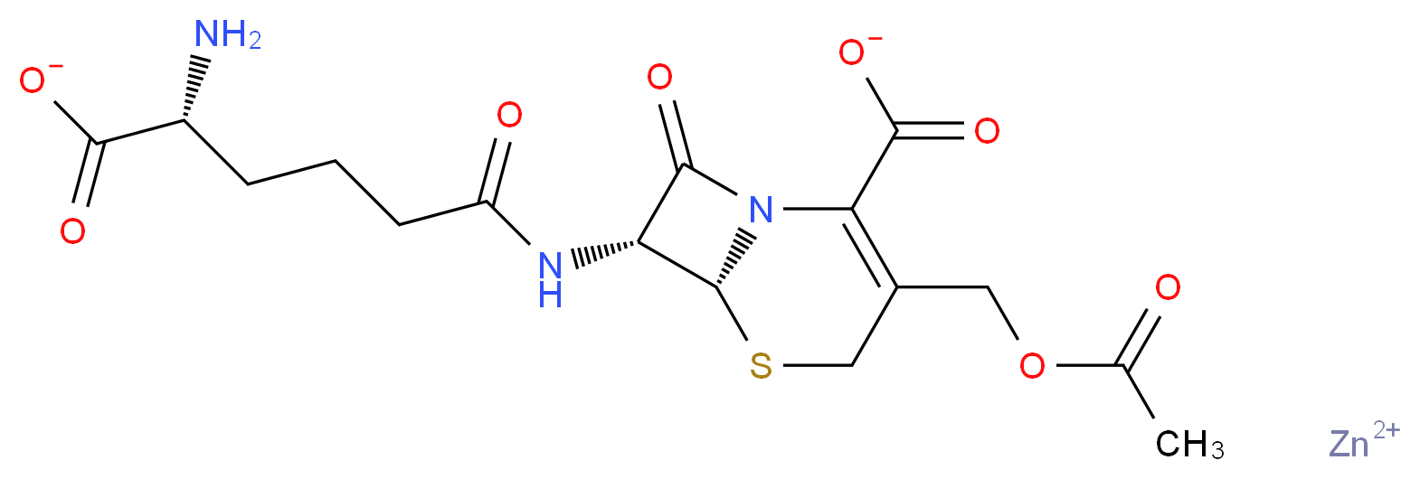Cephalosporin C Zinc Salt_分子结构_CAS_59143-60-1)