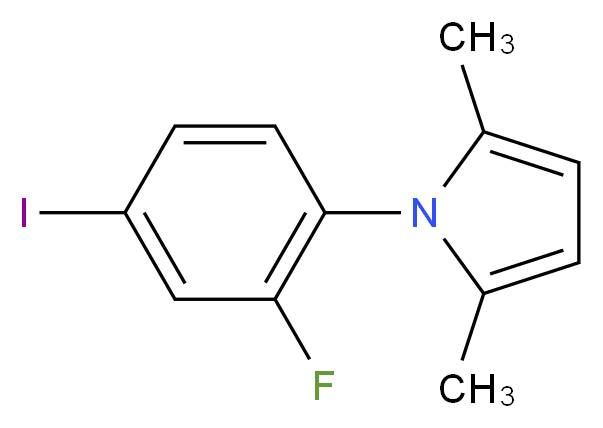 1-(2-fluoro-4-iodophenyl)-2,5-dimethyl-1H-pyrrole_分子结构_CAS_217314-30-2