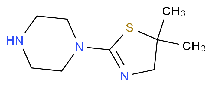 1-(5,5-dimethyl-4,5-dihydro-1,3-thiazol-2-yl)piperazine_分子结构_CAS_303798-21-2