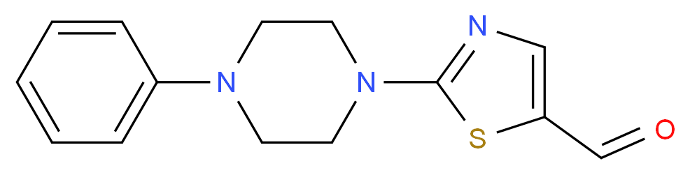 2-(4-Phenylpiperazino)-1,3-thiazole-5-carbaldehyde_分子结构_CAS_303987-39-5)