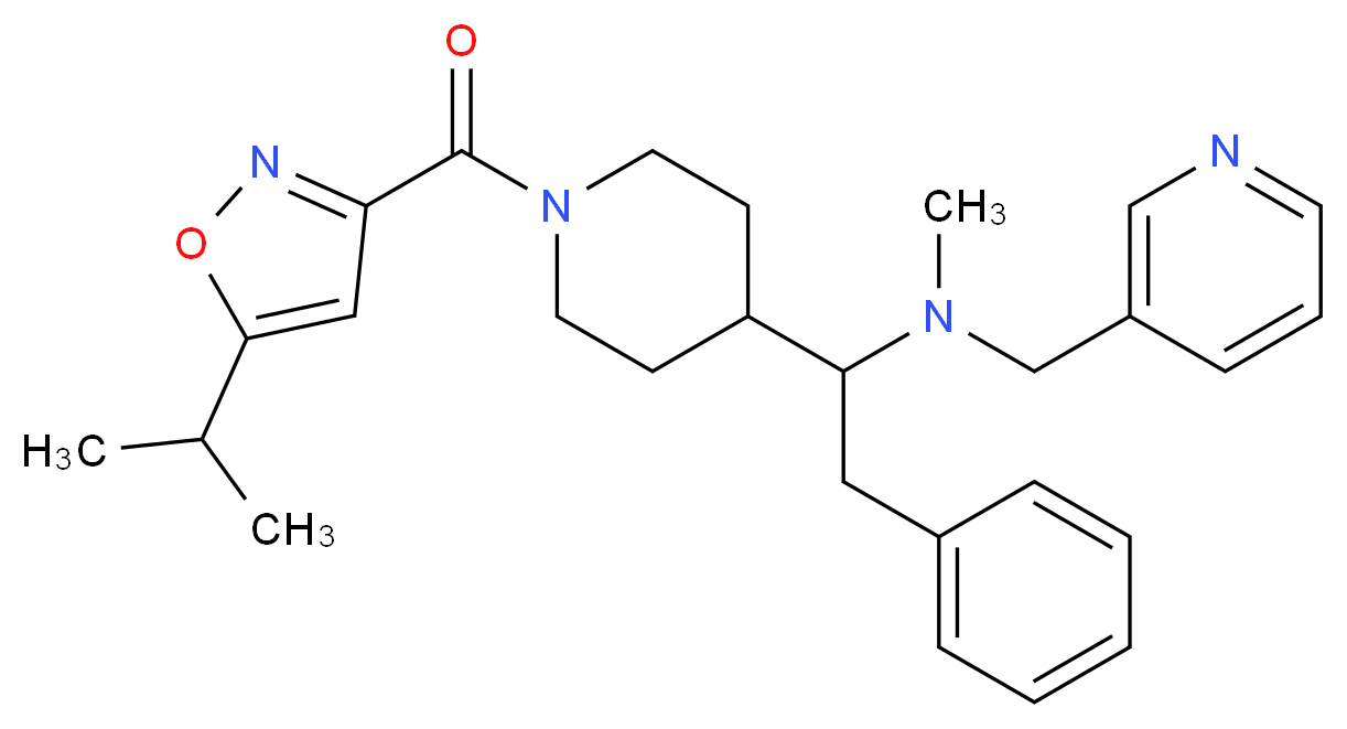(1-{1-[(5-isopropyl-3-isoxazolyl)carbonyl]-4-piperidinyl}-2-phenylethyl)methyl(3-pyridinylmethyl)amine_分子结构_CAS_)