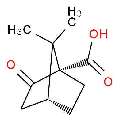 (1S,4R)-7,7-dimethyl-2-oxobicyclo[2.2.1]heptane-1-carboxylic acid_分子结构_CAS_40724-67-2