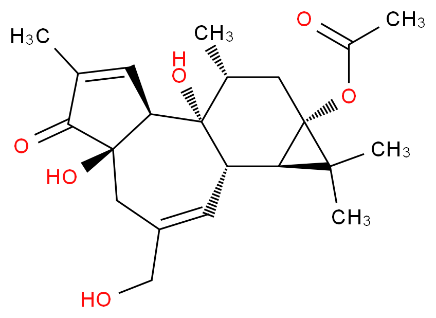 (1R,2S,6R,10S,11R,13S,15R)-1,6-dihydroxy-8-(hydroxymethyl)-4,12,12,15-tetramethyl-5-oxotetracyclo[8.5.0.0<sup>2</sup>,<sup>6</sup>.0<sup>1</sup><sup>1</sup>,<sup>1</sup><sup>3</sup>]pentadeca-3,8-dien-13-yl acetate_分子结构_CAS_60857-08-1