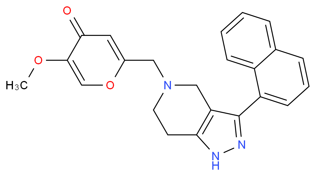 5-methoxy-2-{[3-(1-naphthyl)-1,4,6,7-tetrahydro-5H-pyrazolo[4,3-c]pyridin-5-yl]methyl}-4H-pyran-4-one_分子结构_CAS_)