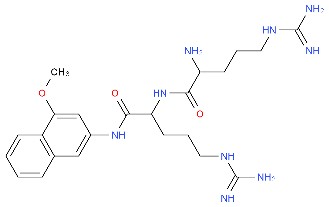 2-amino-5-carbamimidamido-N-{4-carbamimidamido-1-[(4-methoxynaphthalen-2-yl)carbamoyl]butyl}pentanamide_分子结构_CAS_42761-77-3