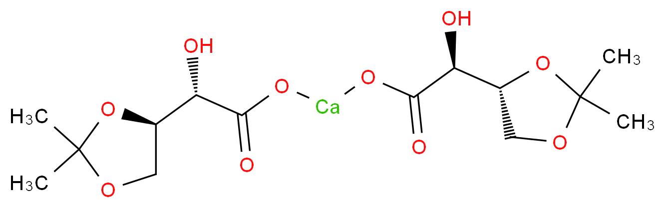 {[(2S)-2-[(4R)-2,2-dimethyl-1,3-dioxolan-4-yl]-2-hydroxyacetyl]oxy}calcio (2S)-2-[(4R)-2,2-dimethyl-1,3-dioxolan-4-yl]-2-hydroxyacetate_分子结构_CAS_98733-24-5
