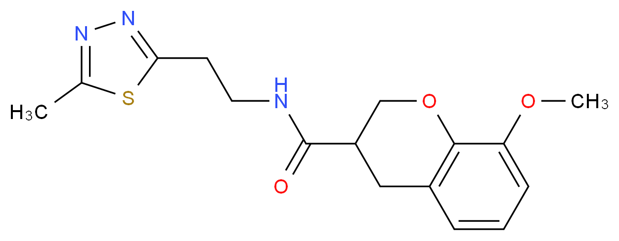 8-methoxy-N-[2-(5-methyl-1,3,4-thiadiazol-2-yl)ethyl]-3-chromanecarboxamide_分子结构_CAS_)