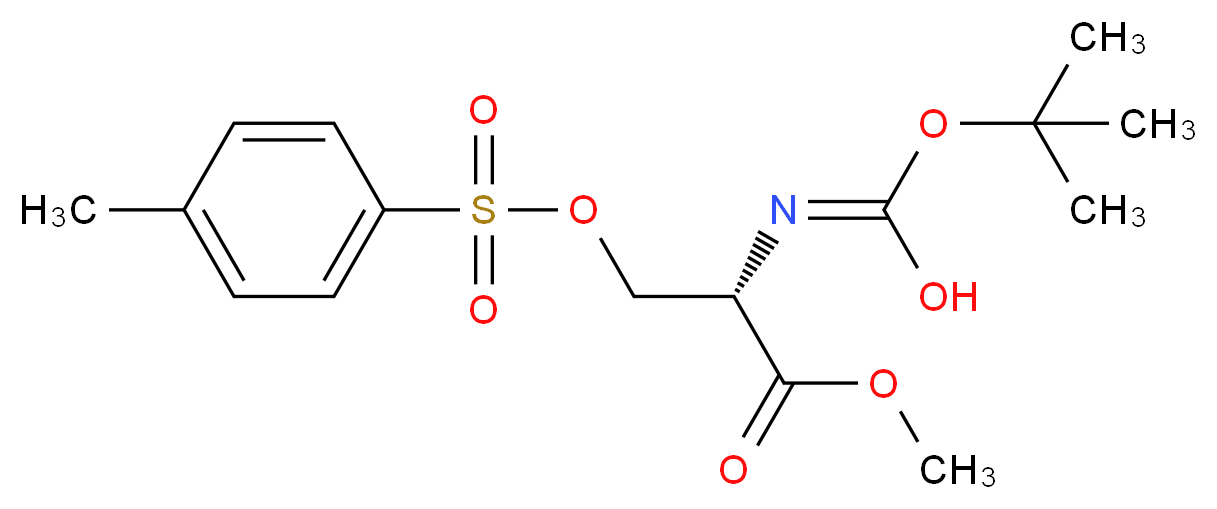 methyl (2S)-2-[(E)-[(tert-butoxy)(hydroxy)methylidene]amino]-3-[(4-methylbenzenesulfonyl)oxy]propanoate_分子结构_CAS_56926-94-4