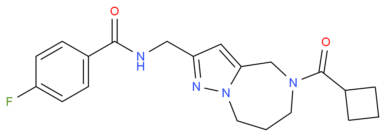 N-{[5-(cyclobutylcarbonyl)-5,6,7,8-tetrahydro-4H-pyrazolo[1,5-a][1,4]diazepin-2-yl]methyl}-4-fluorobenzamide_分子结构_CAS_)