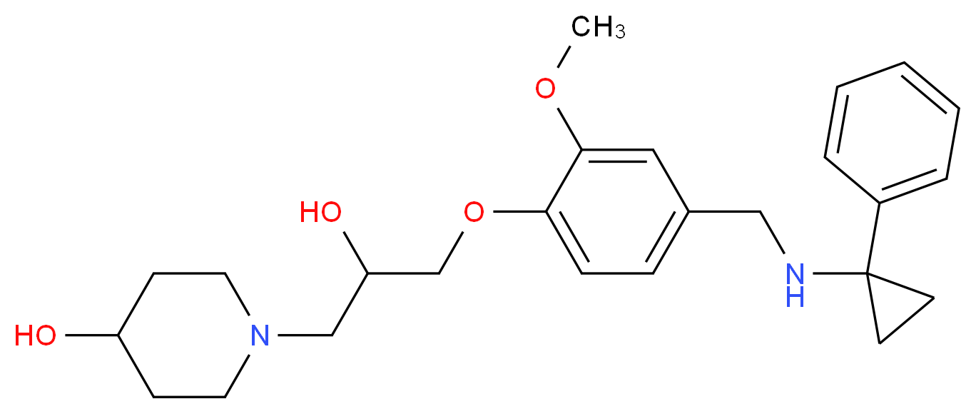 1-[2-hydroxy-3-(2-methoxy-4-{[(1-phenylcyclopropyl)amino]methyl}phenoxy)propyl]-4-piperidinol_分子结构_CAS_)
