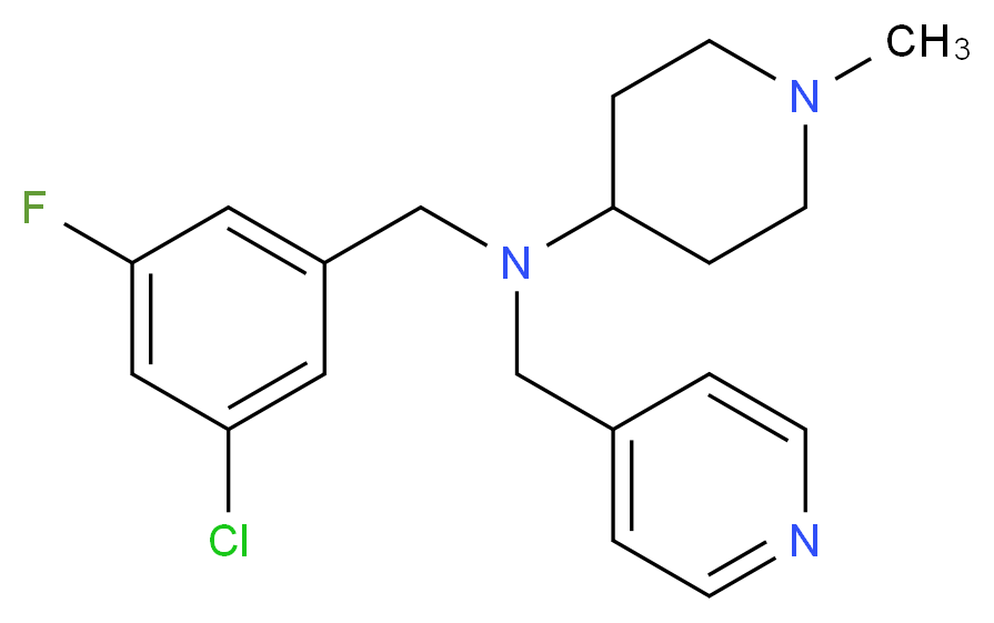 N-(3-chloro-5-fluorobenzyl)-1-methyl-N-(4-pyridinylmethyl)-4-piperidinamine_分子结构_CAS_)