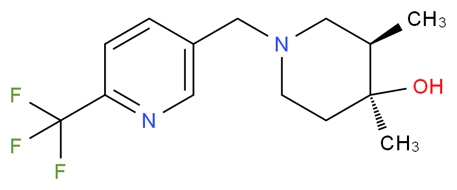 (3R*,4S*)-3,4-dimethyl-1-{[6-(trifluoromethyl)-3-pyridinyl]methyl}-4-piperidinol_分子结构_CAS_)