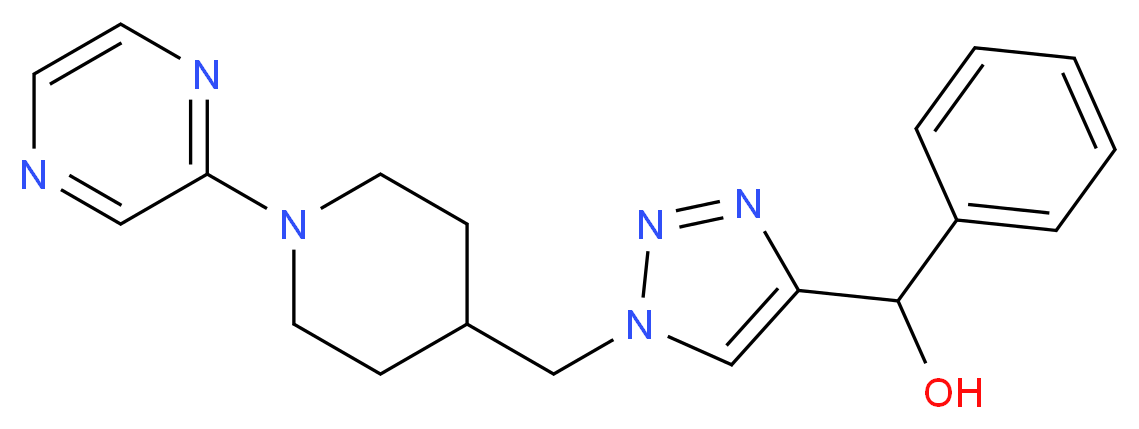phenyl(1-{[1-(2-pyrazinyl)-4-piperidinyl]methyl}-1H-1,2,3-triazol-4-yl)methanol_分子结构_CAS_)