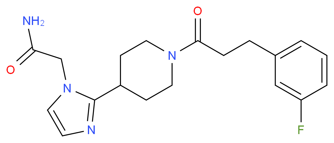 2-(2-{1-[3-(3-fluorophenyl)propanoyl]-4-piperidinyl}-1H-imidazol-1-yl)acetamide_分子结构_CAS_)