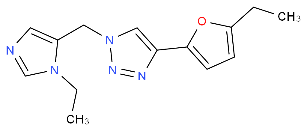 4-(5-ethyl-2-furyl)-1-[(1-ethyl-1H-imidazol-5-yl)methyl]-1H-1,2,3-triazole_分子结构_CAS_)