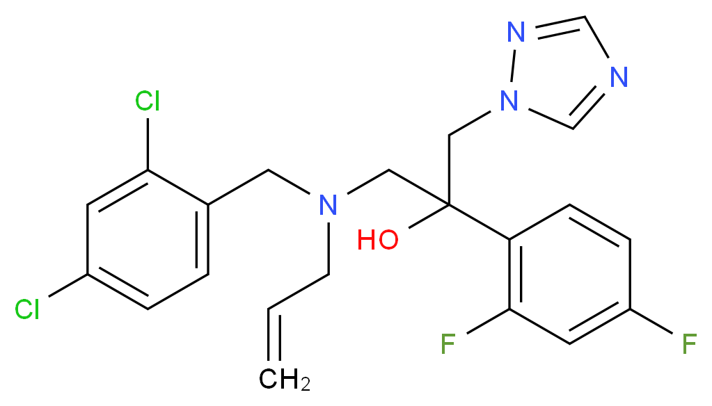 1-{[(2,4-dichlorophenyl)methyl](prop-2-en-1-yl)amino}-2-(2,4-difluorophenyl)-3-(1H-1,2,4-triazol-1-yl)propan-2-ol_分子结构_CAS_1155361-12-8