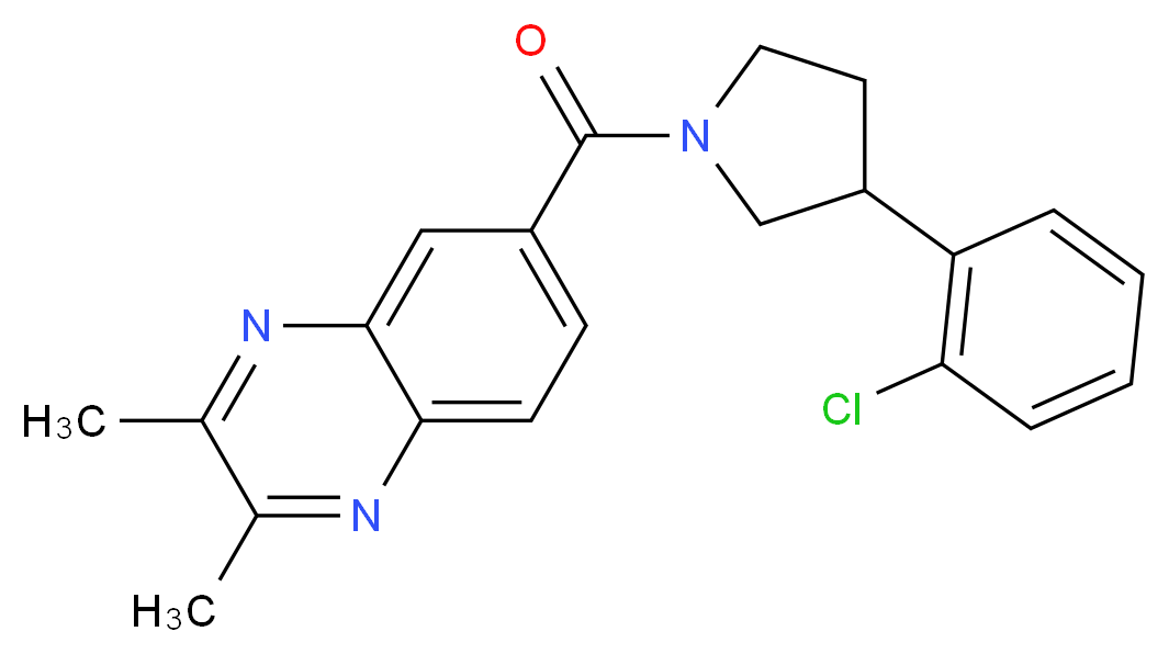 6-{[3-(2-chlorophenyl)-1-pyrrolidinyl]carbonyl}-2,3-dimethylquinoxaline_分子结构_CAS_)