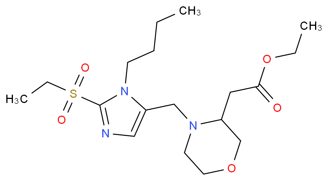 ethyl (4-{[1-butyl-2-(ethylsulfonyl)-1H-imidazol-5-yl]methyl}-3-morpholinyl)acetate_分子结构_CAS_)