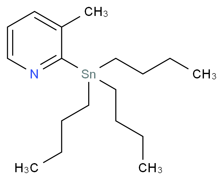 3-甲基-2-(三正丁基锡)吡啶_分子结构_CAS_259807-97-1)