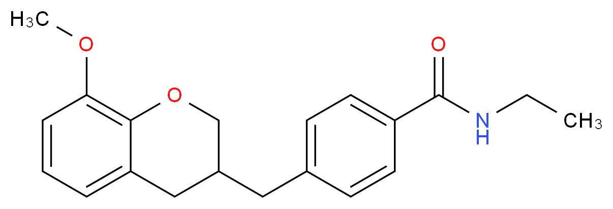 N-ethyl-4-[(8-methoxy-3,4-dihydro-2H-chromen-3-yl)methyl]benzamide_分子结构_CAS_)