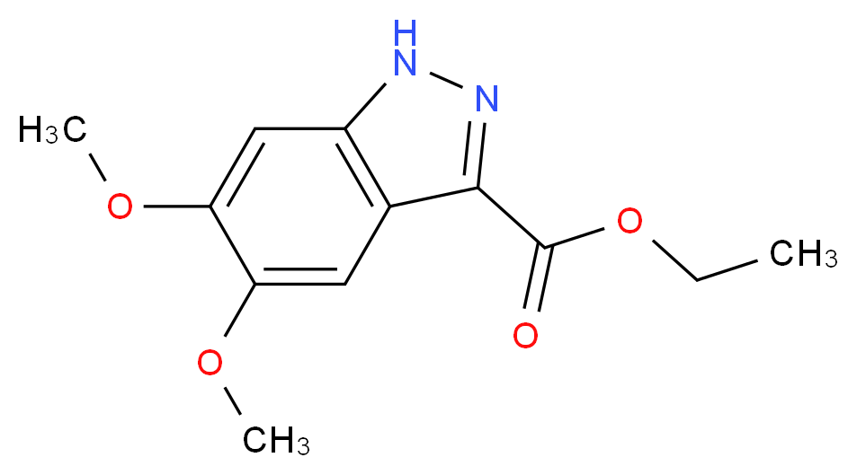 ethyl 5,6-dimethoxy-1H-indazole-3-carboxylate_分子结构_CAS_29281-06-9