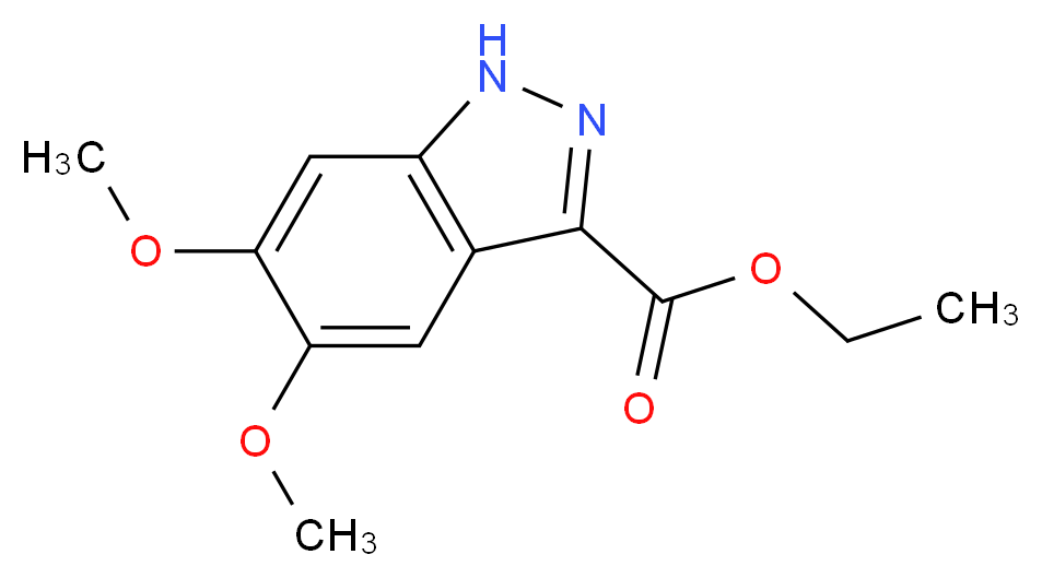 Ethyl 5,6-dimethoxy-1H-indazole-3-carboxylate_分子结构_CAS_29281-06-9)