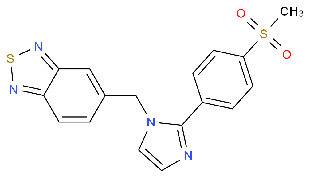 5-({2-[4-(methylsulfonyl)phenyl]-1H-imidazol-1-yl}methyl)-2,1,3-benzothiadiazole_分子结构_CAS_)