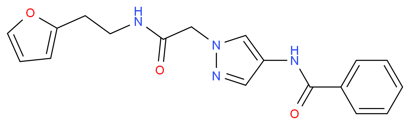 N-[1-(2-{[2-(2-furyl)ethyl]amino}-2-oxoethyl)-1H-pyrazol-4-yl]benzamide_分子结构_CAS_)