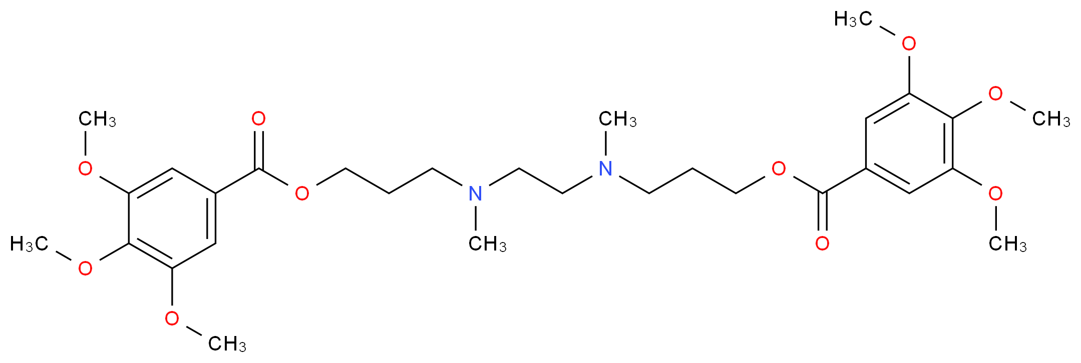 3-[methyl(2-{methyl[3-(3,4,5-trimethoxybenzoyloxy)propyl]amino}ethyl)amino]propyl 3,4,5-trimethoxybenzoate_分子结构_CAS_50-62-4