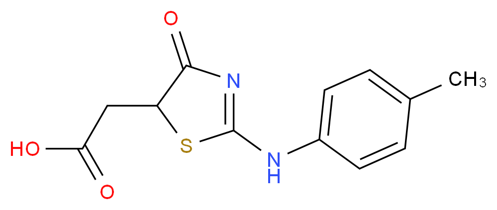 2-{2-[(4-methylphenyl)amino]-4-oxo-4,5-dihydro-1,3-thiazol-5-yl}acetic acid_分子结构_CAS_303120-90-3