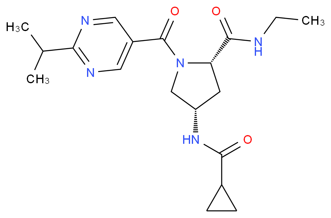 (4S)-4-[(cyclopropylcarbonyl)amino]-N-ethyl-1-[(2-isopropylpyrimidin-5-yl)carbonyl]-L-prolinamide_分子结构_CAS_)