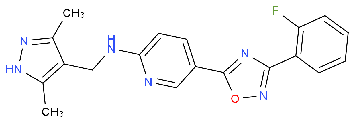 N-[(3,5-dimethyl-1H-pyrazol-4-yl)methyl]-5-[3-(2-fluorophenyl)-1,2,4-oxadiazol-5-yl]-2-pyridinamine_分子结构_CAS_)