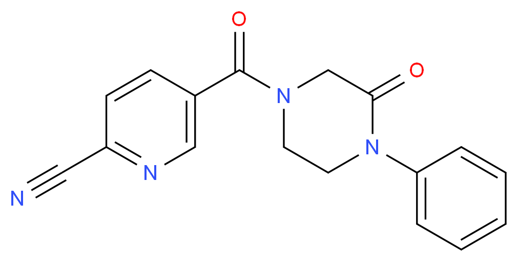 5-[(3-oxo-4-phenyl-1-piperazinyl)carbonyl]-2-pyridinecarbonitrile_分子结构_CAS_)