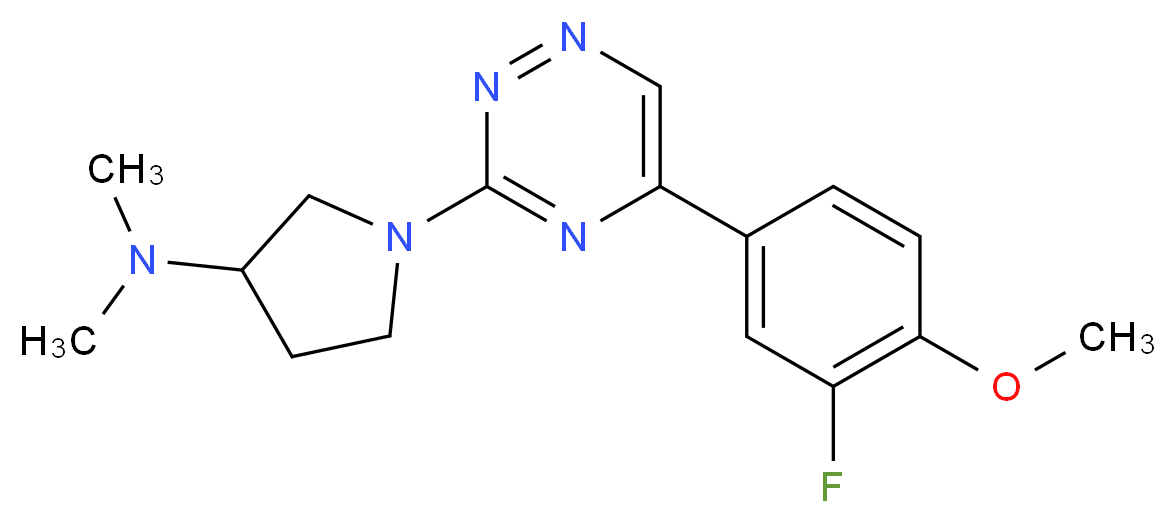1-[5-(3-fluoro-4-methoxyphenyl)-1,2,4-triazin-3-yl]-N,N-dimethyl-3-pyrrolidinamine_分子结构_CAS_)