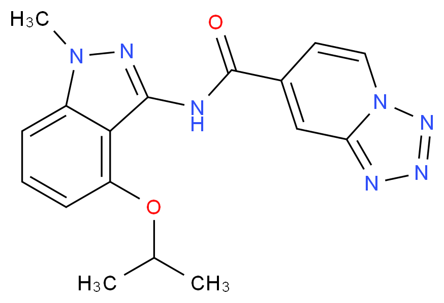 N-(4-isopropoxy-1-methyl-1H-indazol-3-yl)tetrazolo[1,5-a]pyridine-7-carboxamide_分子结构_CAS_)