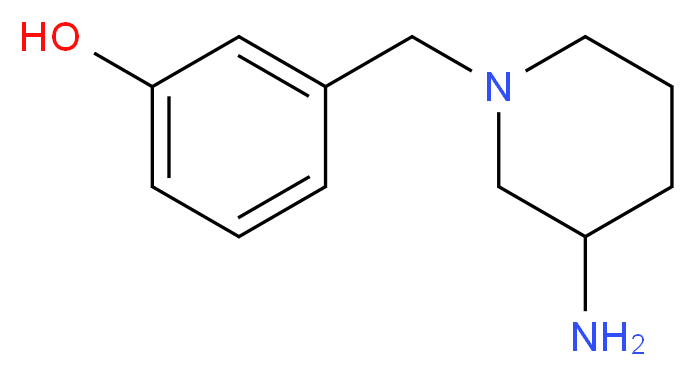 3-[(3-aminopiperidin-1-yl)methyl]phenol_分子结构_CAS_1044766-89-3