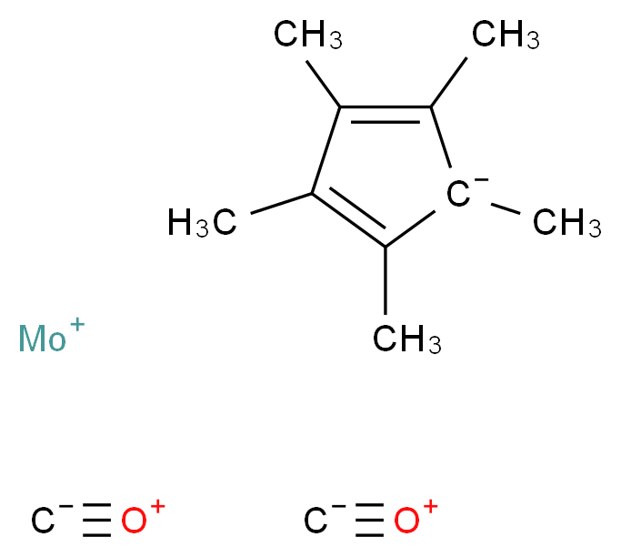 molybdenum(1+) ion bis(methanidylidyneoxidanium) pentamethylcyclopenta-2,4-dien-1-ide_分子结构_CAS_12132-04-6